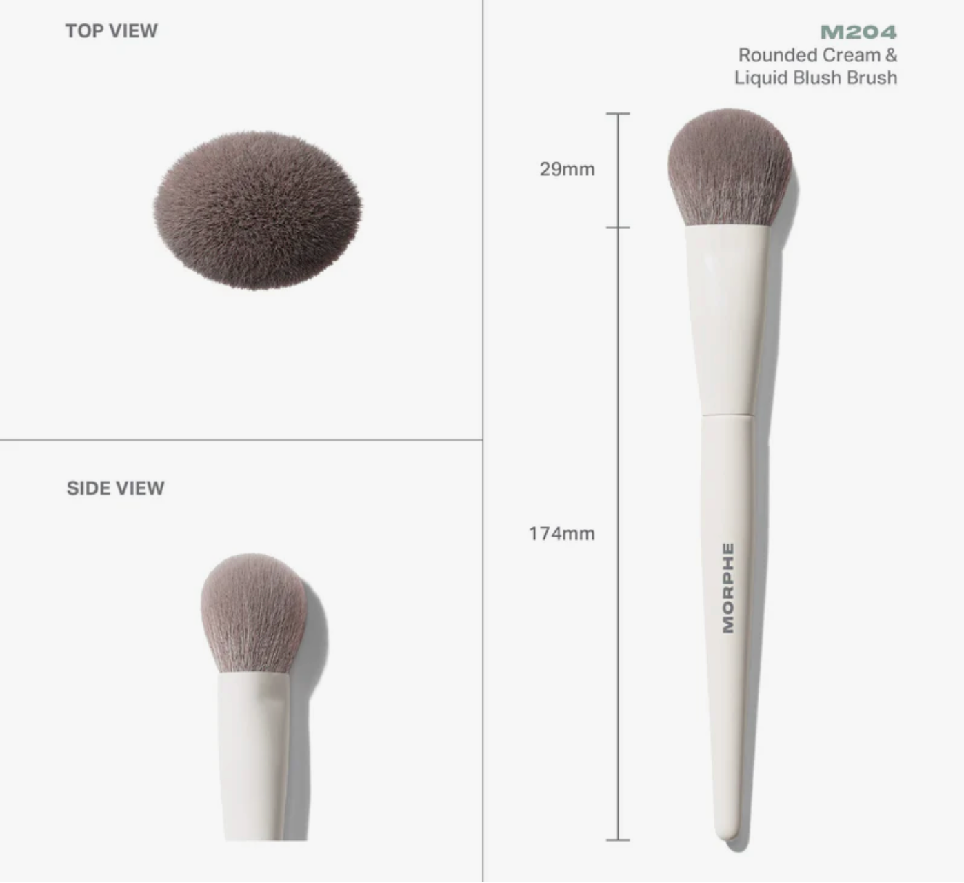 M204 Rounded Cream & Liquid Blush Brush