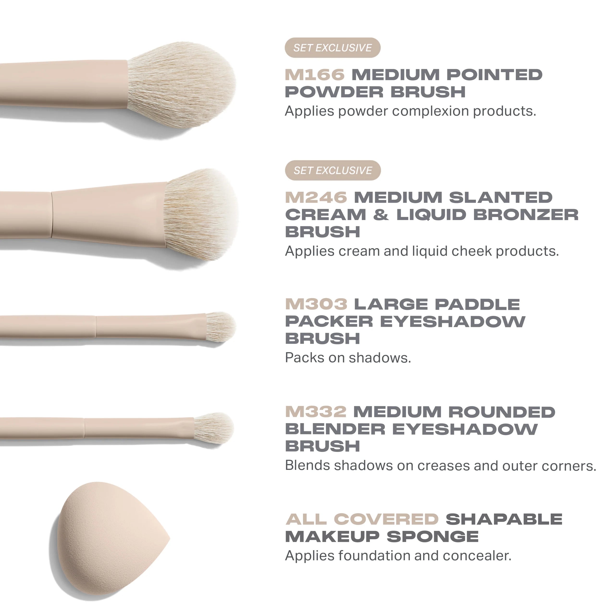 Oat-Latte 5-Piece Face & Eye Brush Set