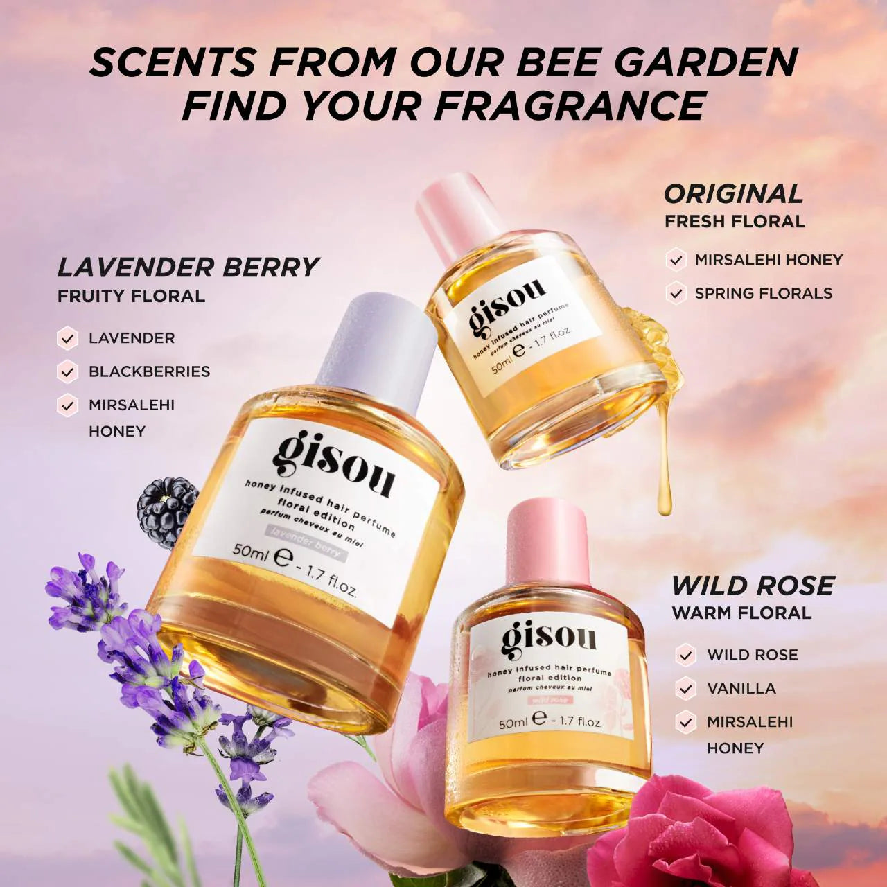 Honey Infused Hair Perfume - Wild Rose
