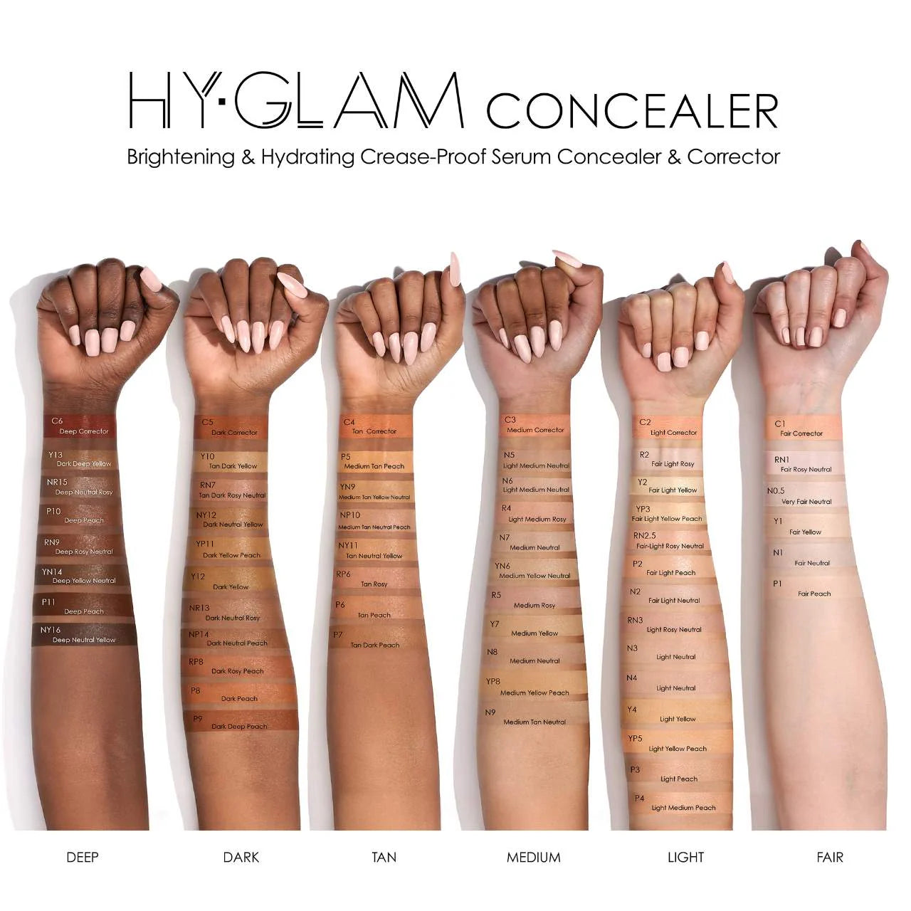 Hy-Glam Brightening & Hydrating Medium to Full Coverage Crease Proof Serum Concealer