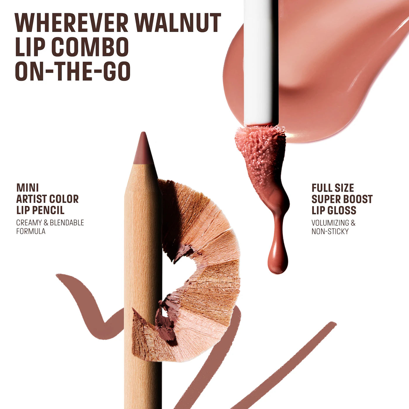 Mini Artist Color Pencil Lip Liner & Full Size Super Boost Lip Gloss Kit